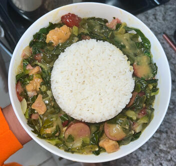 Greens Gumbo w/ White Rice