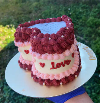 6inch Burn Heart Cake